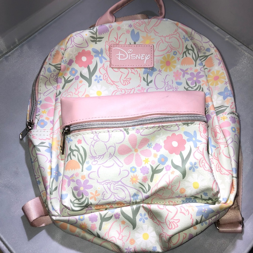 Disney Minnie Mouse Floral Mini Backpack Bioworld Pastel Daisy Duck Pink Bag